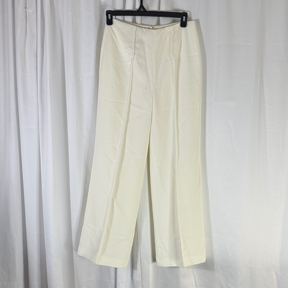 Chic Cream Wide Leg Women's Pants